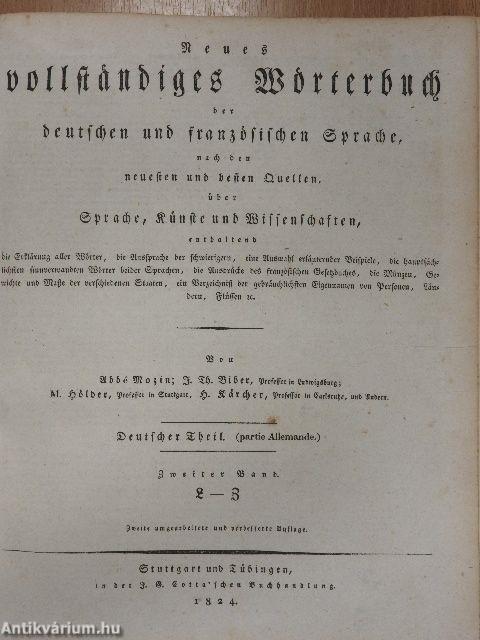 Neues vollständiges Wörterbuch der deutschen und fränzösischen Sprache (gótbetűs)