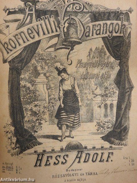 Kották egyedi gyűjteménye keringőkhöz, sanzonokhoz és operákhoz, hangszeres kíséretre és énekhangra