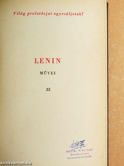 V. I. Lenin művei 33.