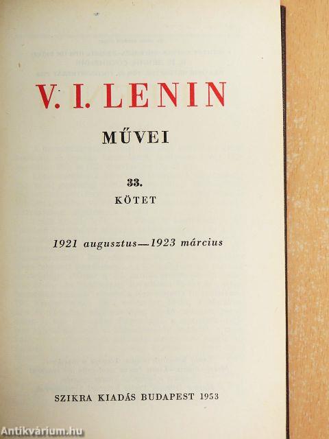 V. I. Lenin művei 33.