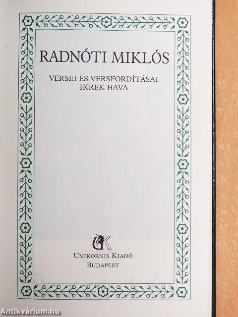 Radnóti Miklós versei és versfordításai/Ikrek hava