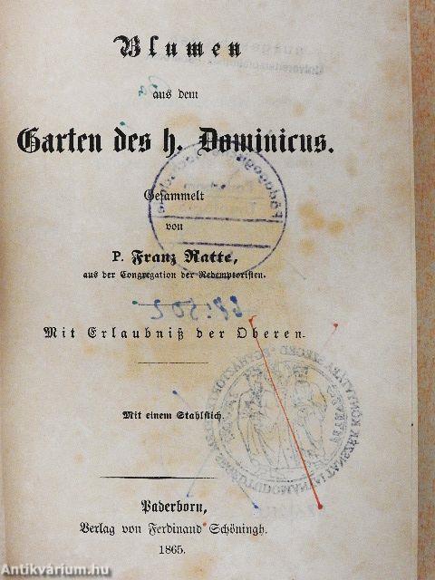 Blumen aus dem Garten des h. Dominicus (gótbetűs)