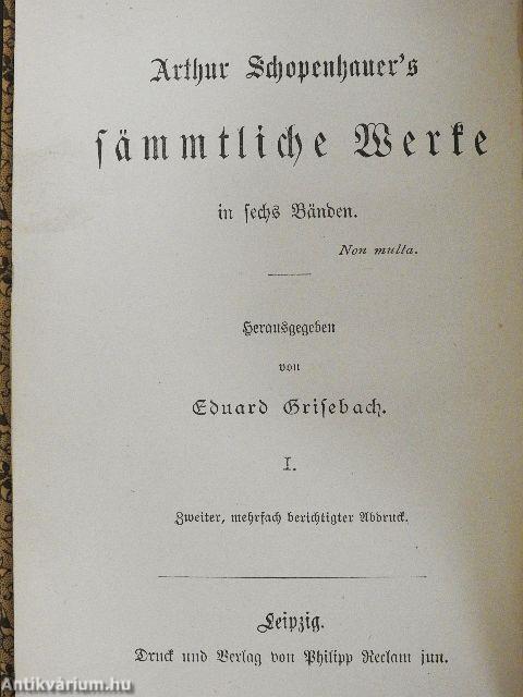 Die Welt als Wille und Vorstellung I-II. (gótbetűs)