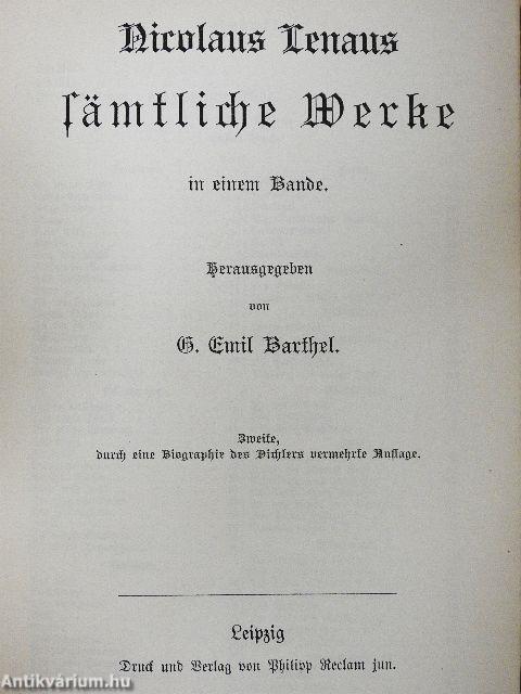 Nicolaus Lenaus Sämtliche Werke (gótbetűs)