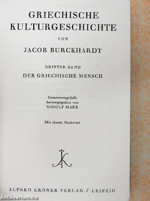 Griechische Kulturgeschichte III.