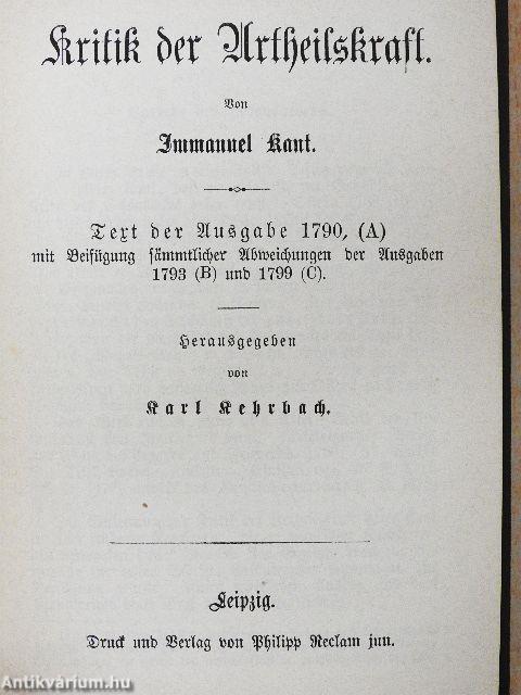 Kritik der Urtheilskraft (gótbetűs)