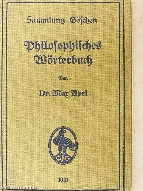Philosophisches Wörterbuch (gótbetűs)