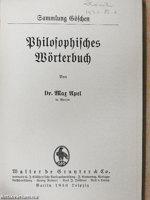 Philosophisches Wörterbuch (gótbetűs)