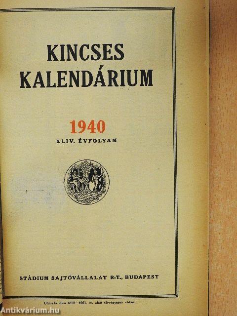 Kincses Kalendárium 1940