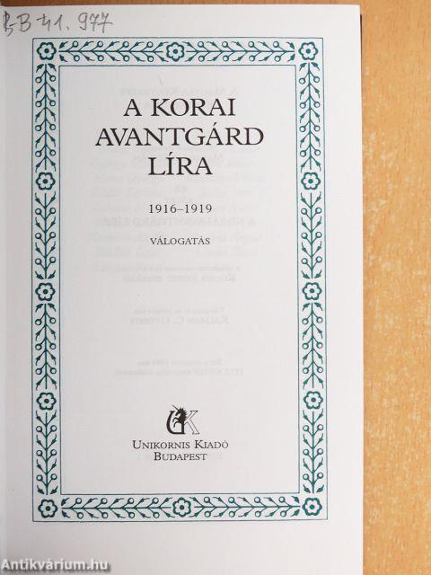 A korai avantgárd líra