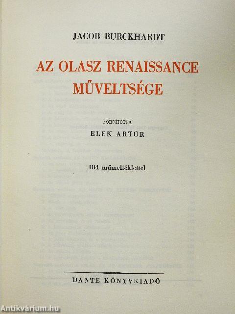 Az olasz renaissance műveltsége