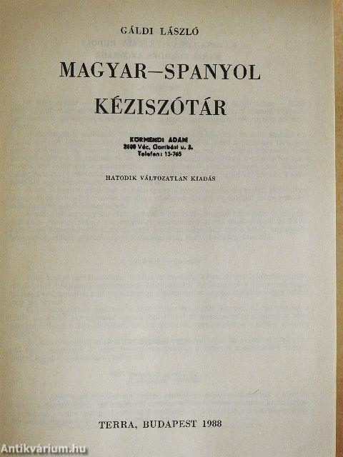Magyar-spanyol kéziszótár