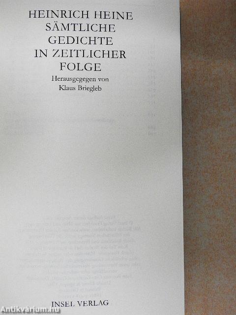 Sämtliche Gedichte in Zeitlicher Folge