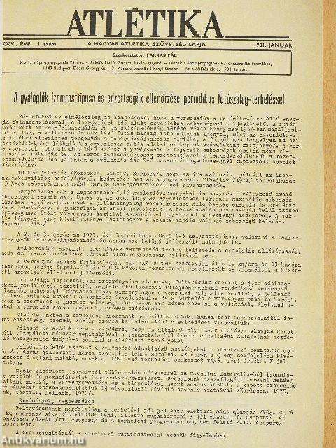 Atlétika 1981. január-december