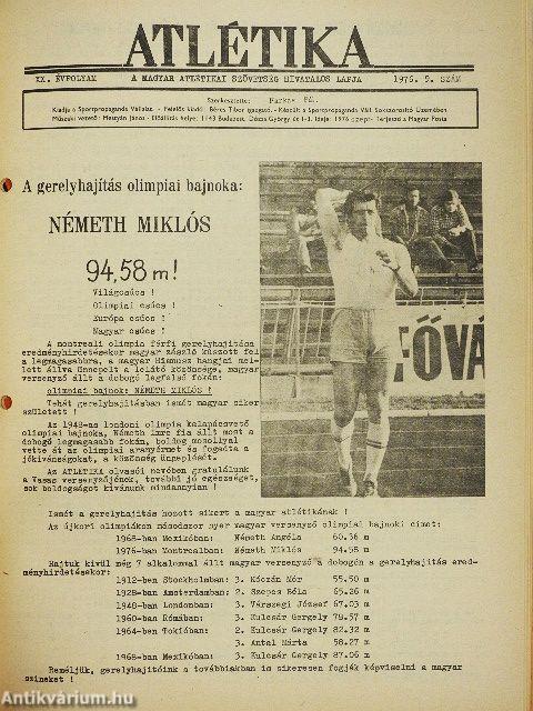 Atlétika 1976. január-december