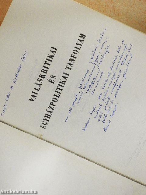 Valláskritikai és egyházpolitikai tanfolyam