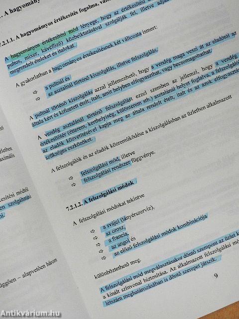 A vendéglátó üzleti tevékenység szervezése és gazdálkodása II.