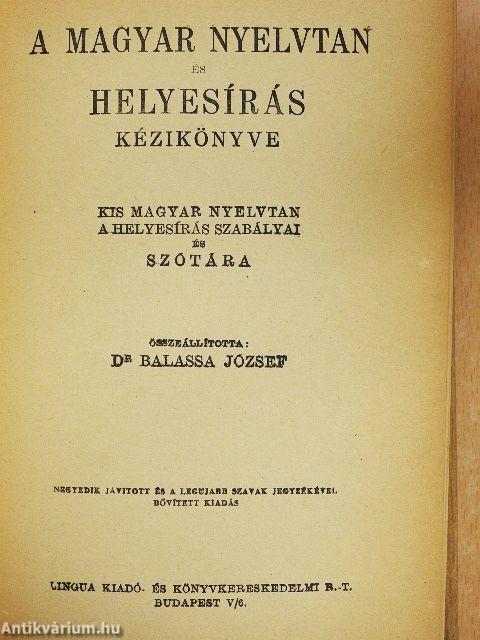 A magyar nyelvtan és helyesírás kézikönyve