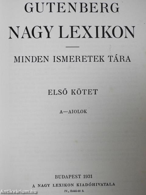 Gutenberg Nagy Lexikon 1-10.