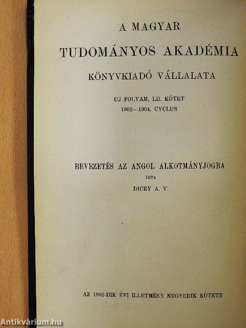 Bevezetés az angol alkotmányjogba