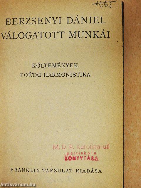 Berzsenyi Dániel válogatott munkái
