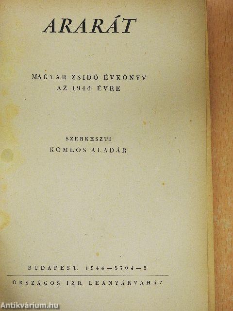 Ararát - Magyar zsidó évkönyv az 1944. évre