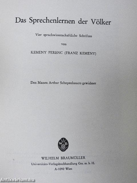 Das Sprechenlernen der Völker