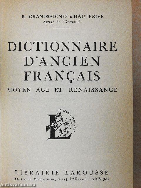 Dictionnaire d'ancien francais