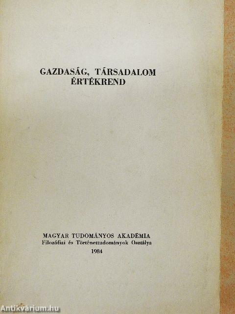 Gazdaság, társadalom, értékrend