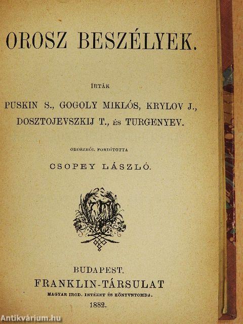 Csudra Makar/Malva/A tévedés/Bulyba tárász/Orosz beszélyek/Az ötödik kerék/Csehov Antal beszélyei és rajzai
