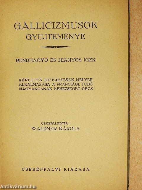 Gallicizmusok gyüjteménye