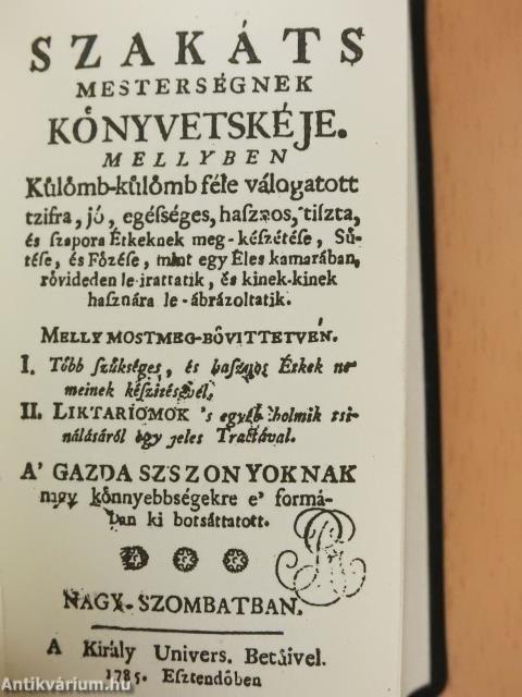 Szakáts mesterségnek könyvetskéje (minikönyv)