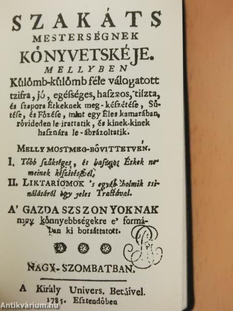 Szakáts mesterségnek könyvetskéje (minikönyv)