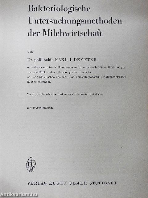 Bakteriologische Untersuchungsmethoden der Milchwirtschaft