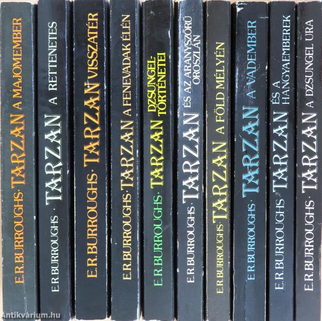 "10 kötet a Tarzan könyvek sorozatból (nem teljes sorozat)"