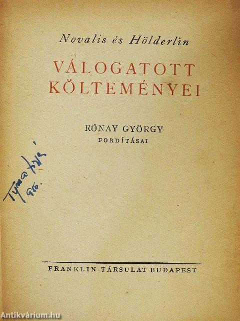 Novalis és Hölderlin válogatott költeményei