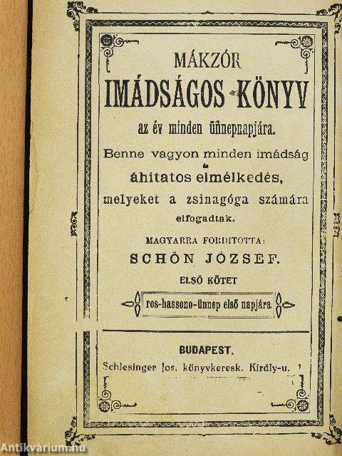 Mákzór imádságos könyv az év minden ünnepnapjára I.