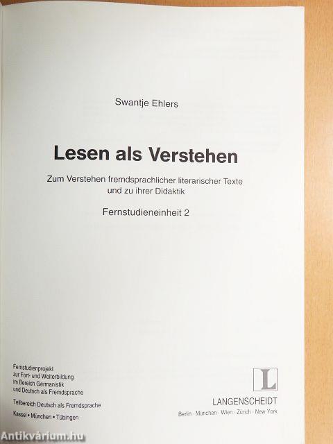 Lesen als Verstehen - Fernstudieneinheit 2