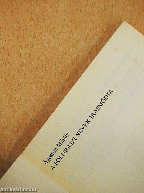 A földrajzi nevek írásmódja