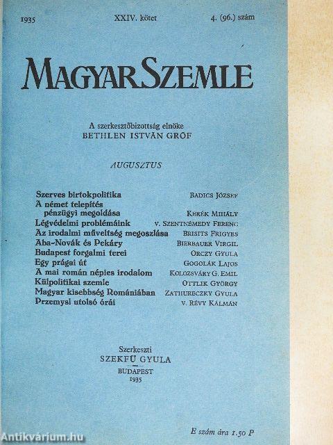 Magyar Szemle 1935. augusztus/Magyar Szemle 1937. augusztus/Magyar Szemle 1939. szeptember