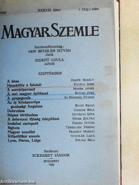 Magyar Szemle 1935. augusztus/Magyar Szemle 1937. augusztus/Magyar Szemle 1939. szeptember