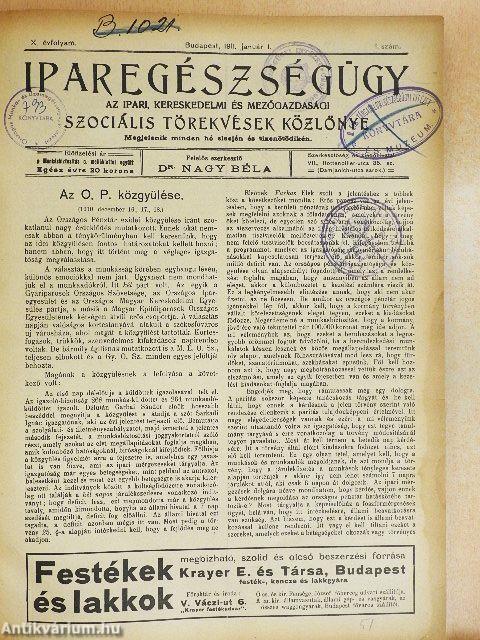 Iparegészségügy 1911. január-december