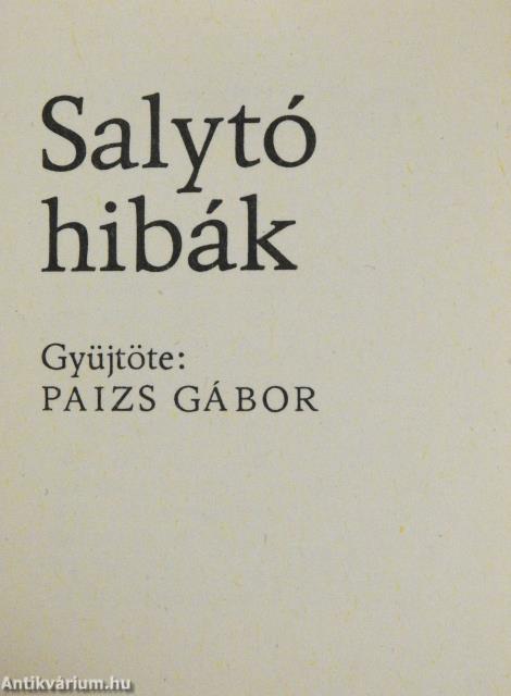 Salytó hibák (minikönyv) (számozott)