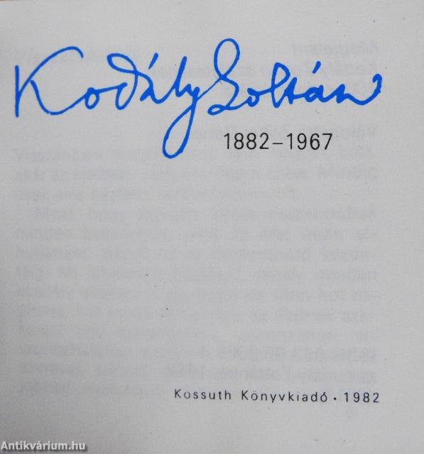 Kodály Zoltán 1882-1967 (minikönyv) - Plakettel