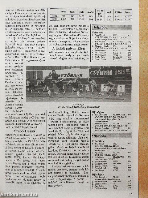 Atlétika 1998. (nem teljes évfolyam)
