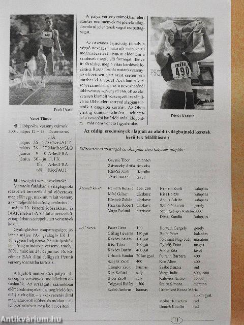 Atlétika 2001. január-december