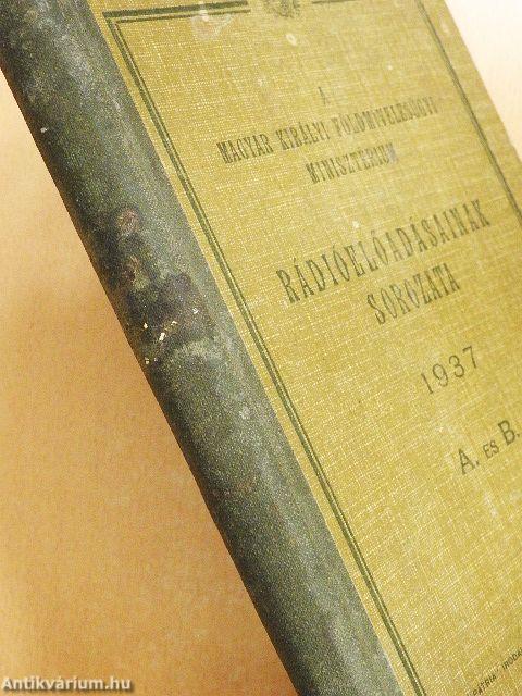 A Magyar Királyi Földmívelésügyi Minisztérium rádióelőadásainak sorozata 1937. január-december