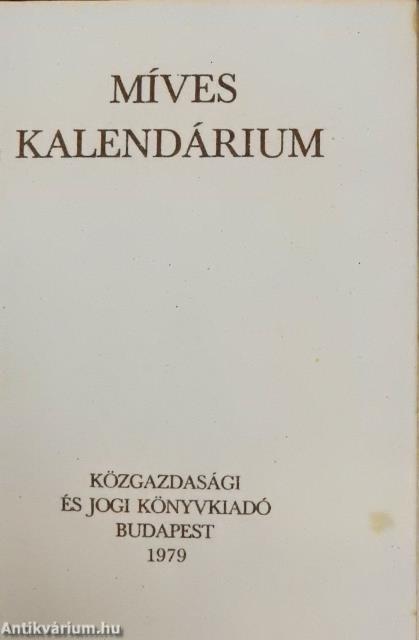 Míves kalendárium (minikönyv)