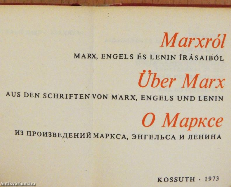 Marxról (minikönyv)