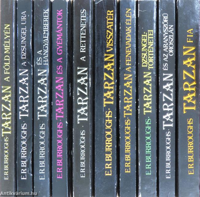 "10 kötet a Tarzan könyvek sorozatból (nem teljes sorozat)"